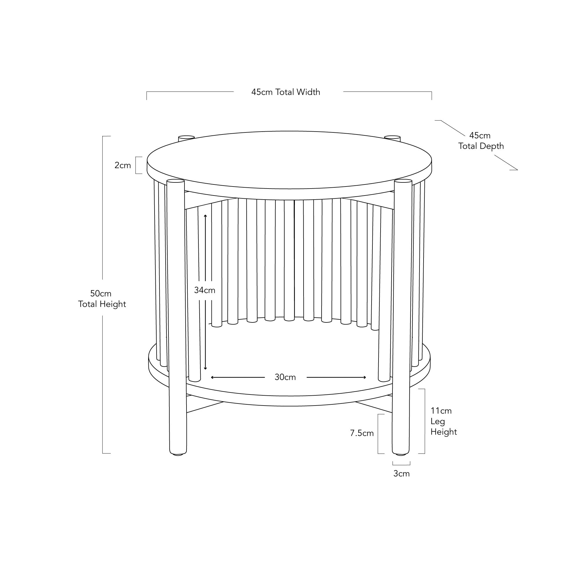 Table de chevet en bois naturel pour chambre à coucher