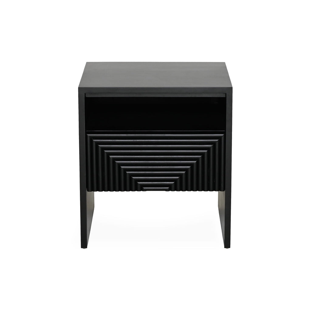 Table de chevet noire en bois pour chambre à coucher