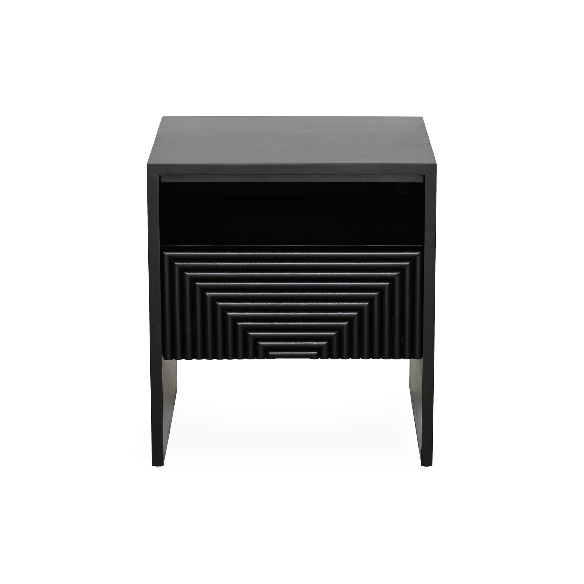 Table de chevet noire en bois pour chambre à coucher