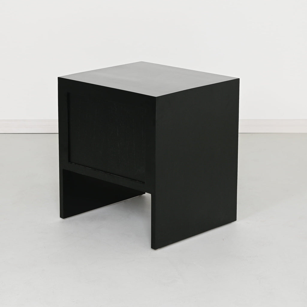 Table de chevet noire en bois pour chambre à coucher