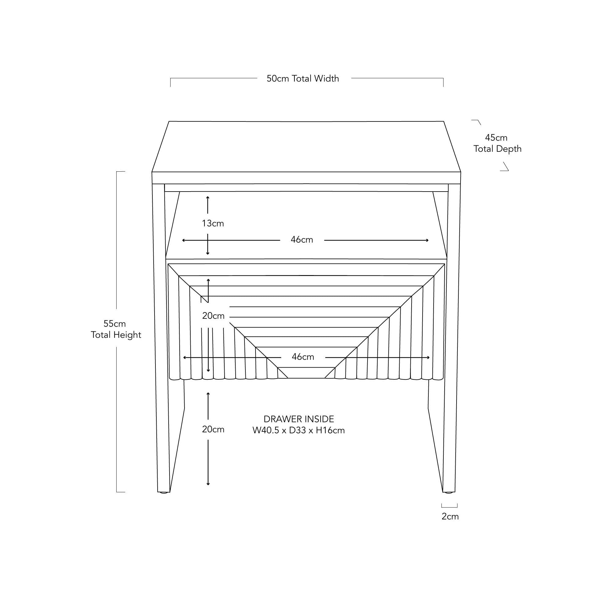 Table de chevet noire en bois pour chambre à coucher