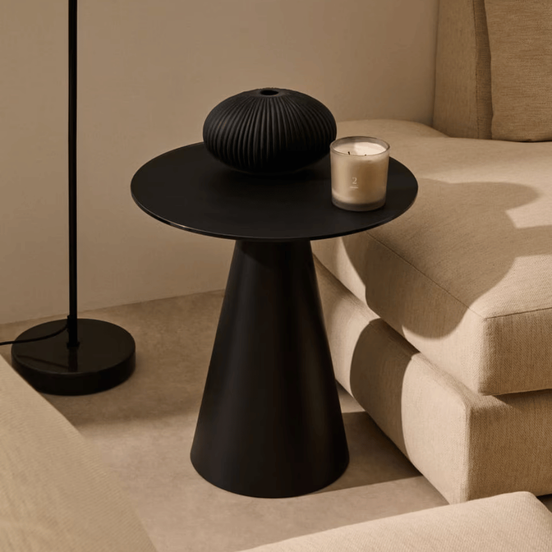Table d'appoint moderne en métal noir