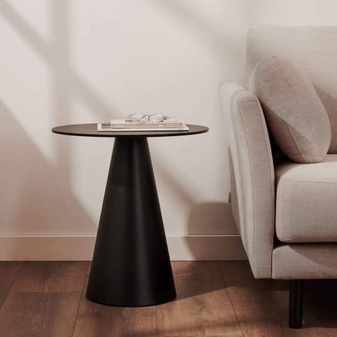 Table d'appoint moderne en métal noir