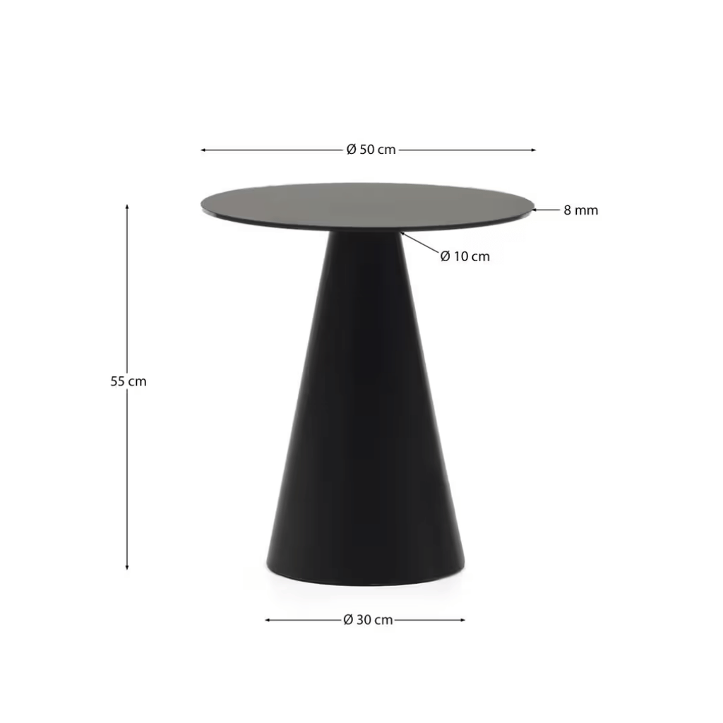 Table d'appoint moderne en métal noir
