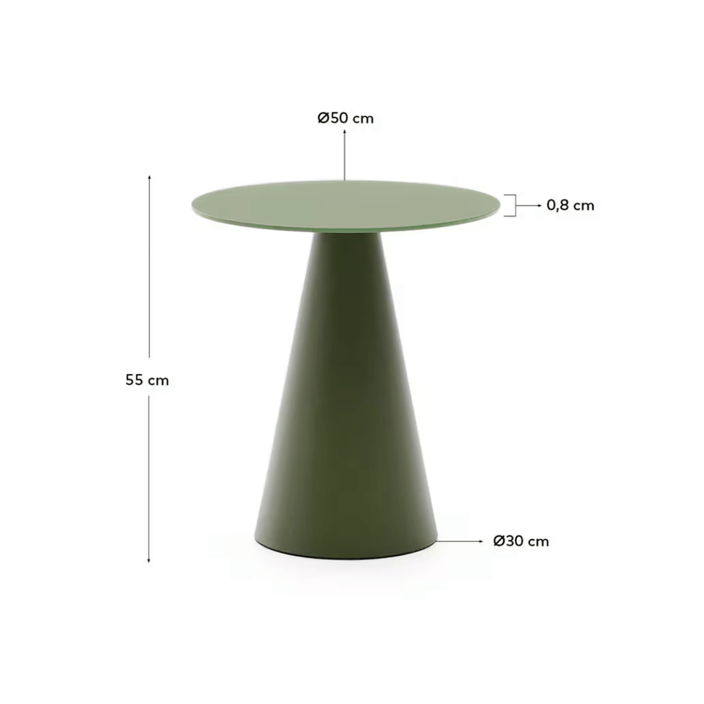 Table d'appoint moderne en métal vert