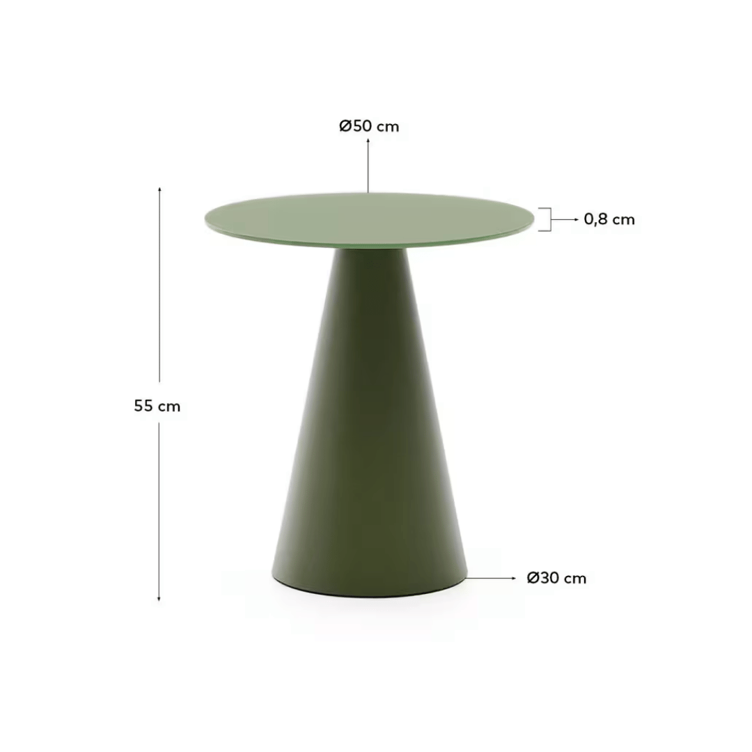 Table d'appoint moderne en métal vert