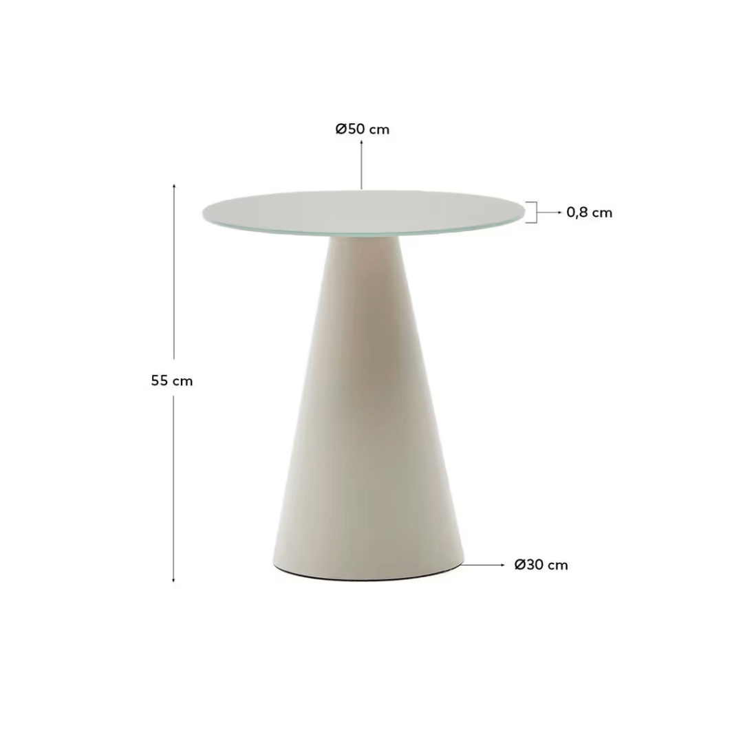 Table d'appoint moderne en métal gris
