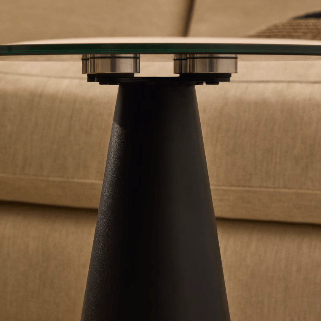 Table d'appoint moderne en métal noir