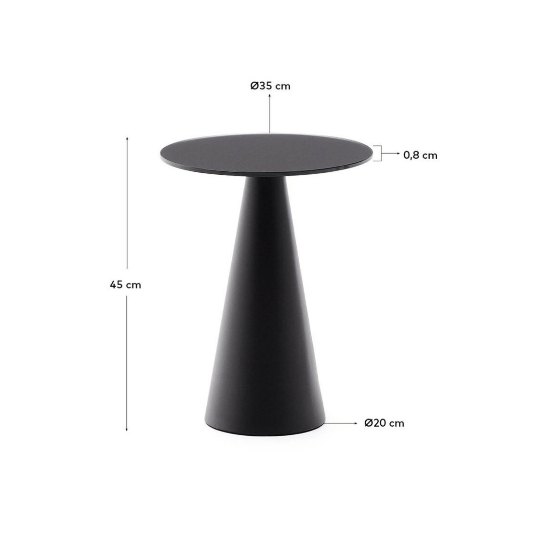 Table d'appoint moderne en métal noir