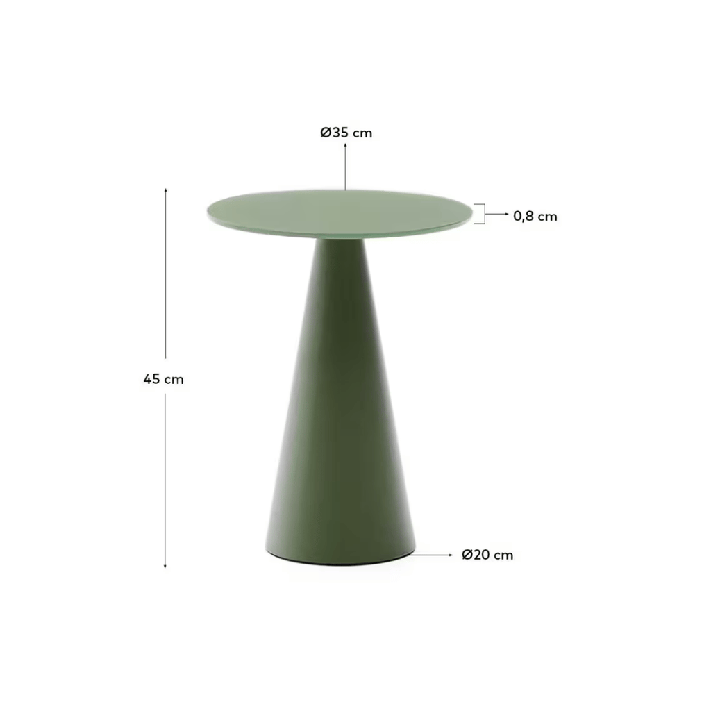 Table d'appoint moderne en métal vert