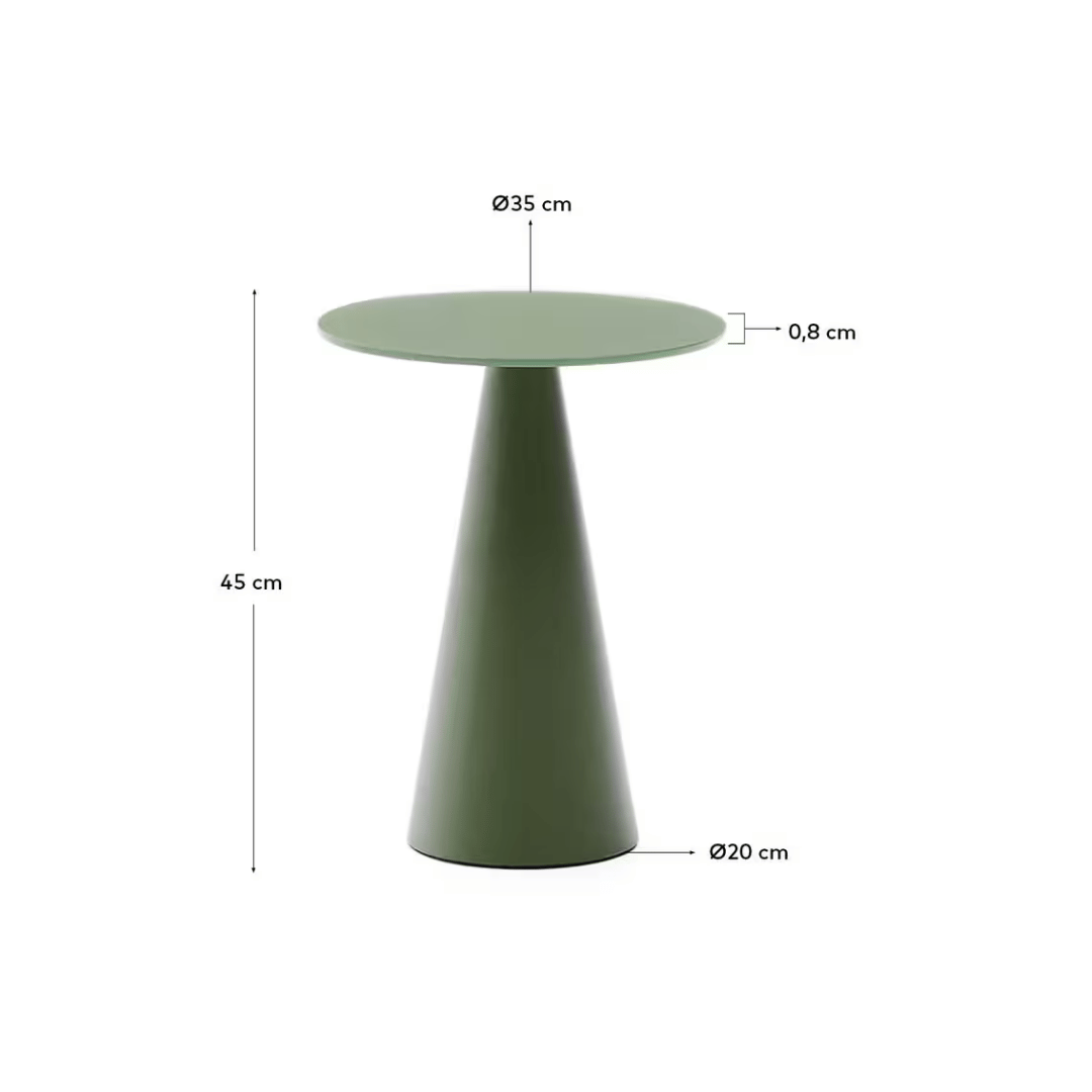 Table d'appoint moderne en métal vert