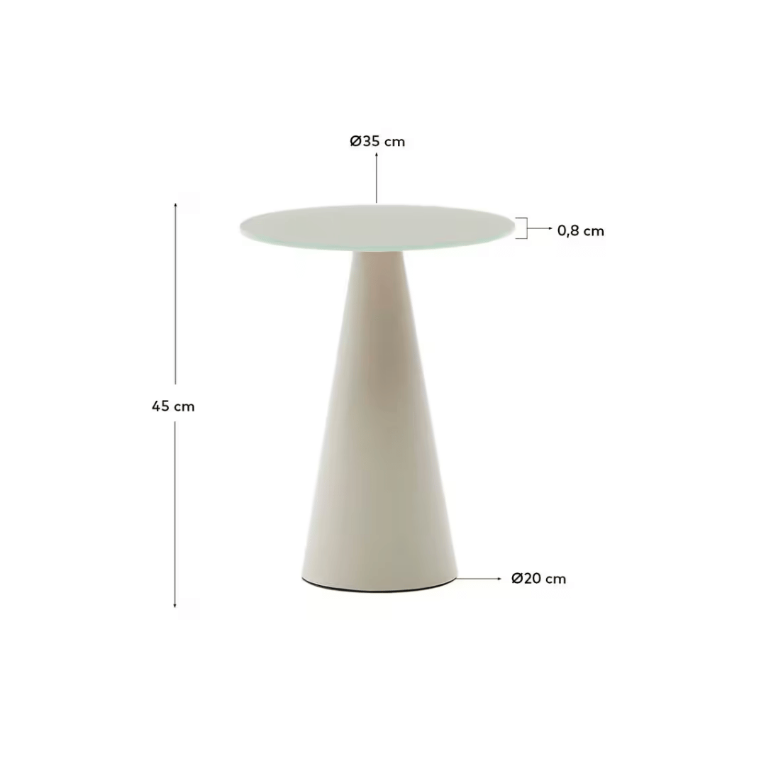 Table d'appoint moderne en métal gris