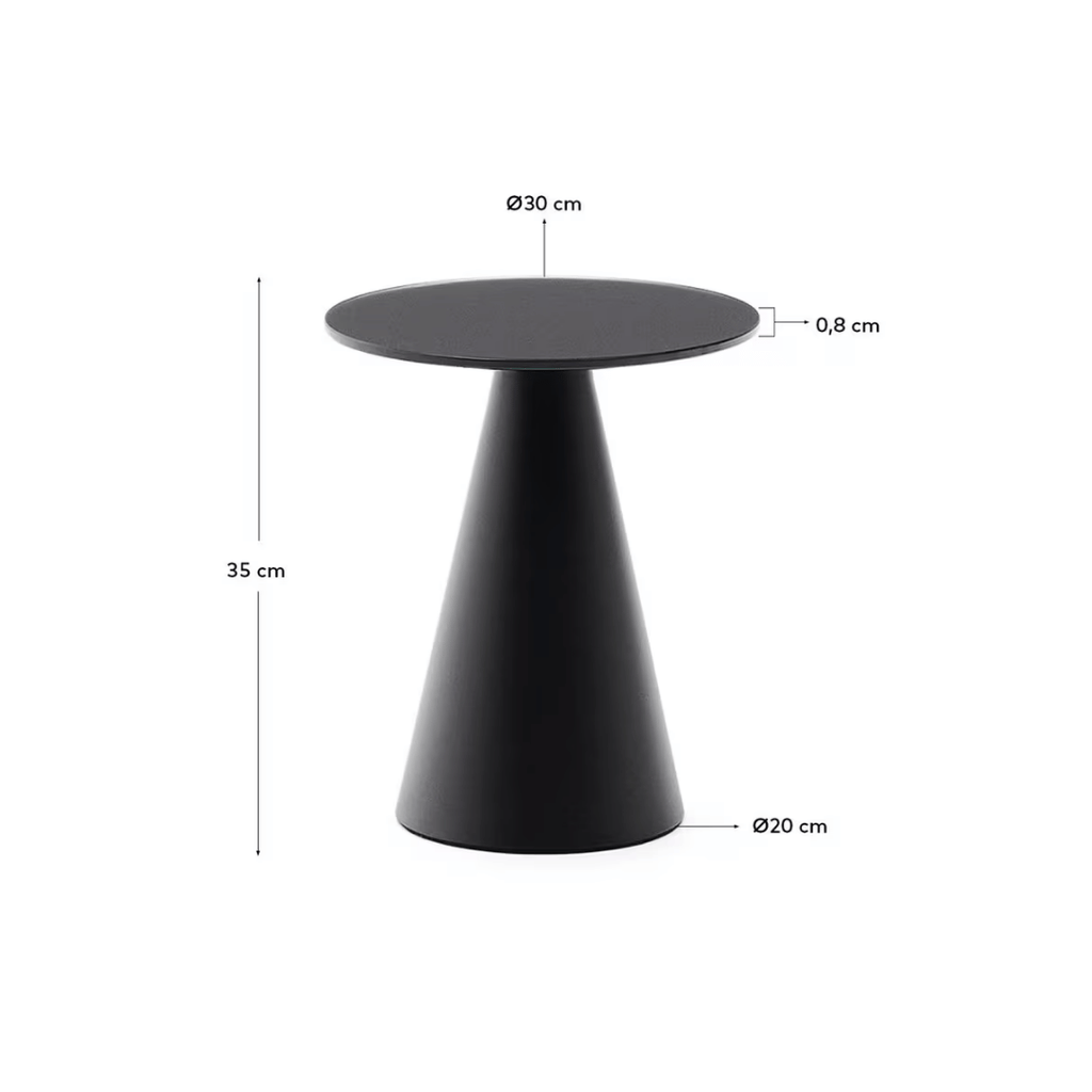 Table d'appoint moderne en métal noir