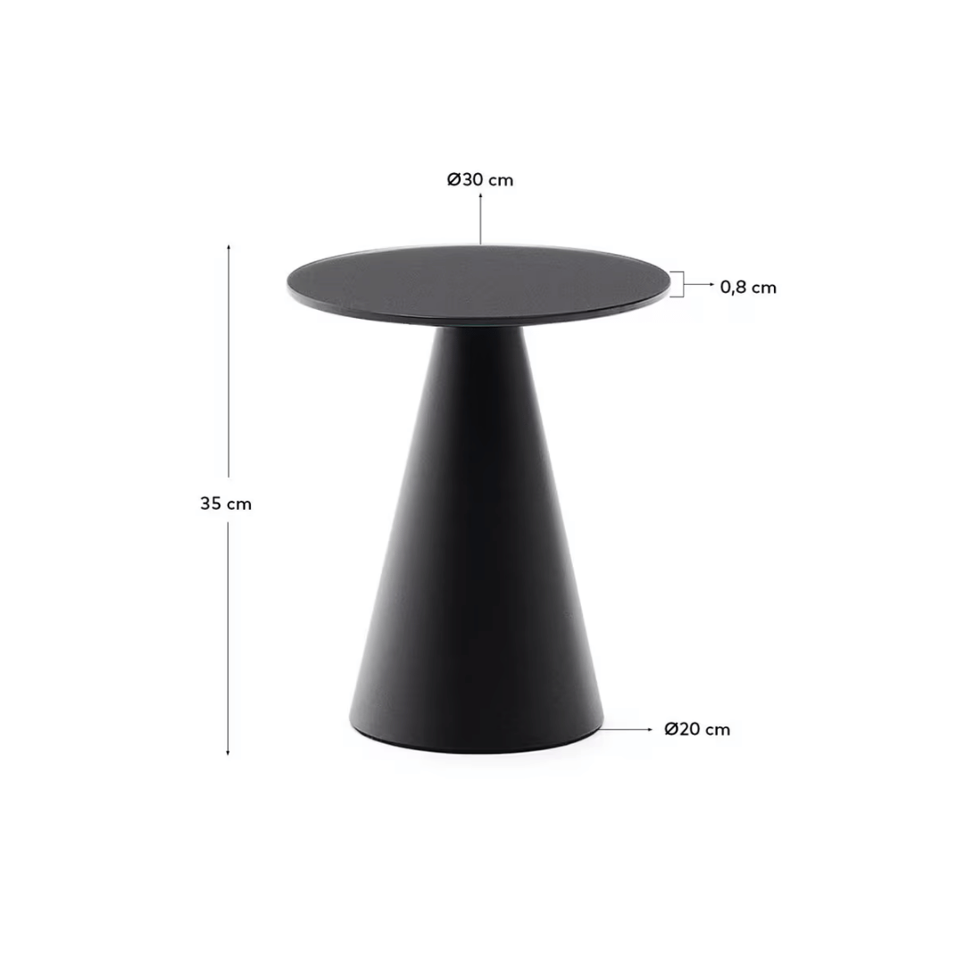 Table d'appoint moderne en métal noir