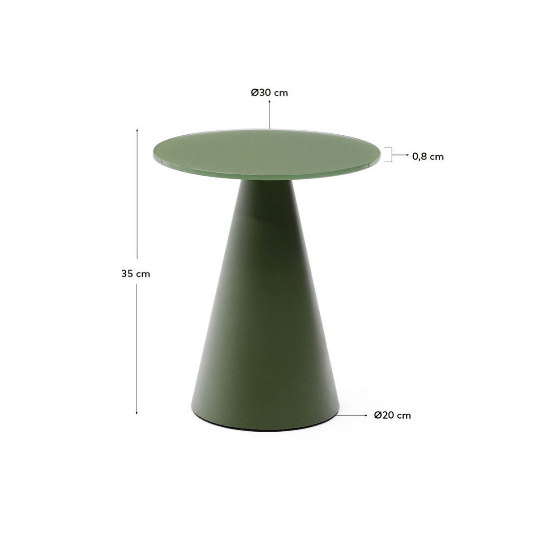 Table d'appoint moderne en métal vert
