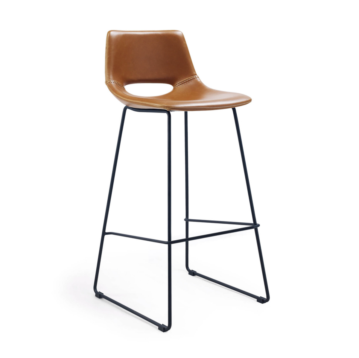 Tabouret de bar de cuisine en similicuir rouille