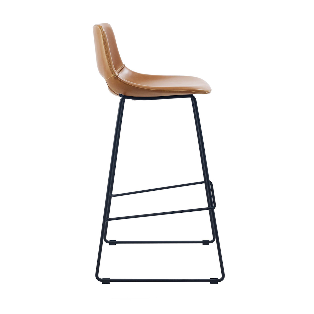 Tabouret de bar de cuisine en similicuir rouille