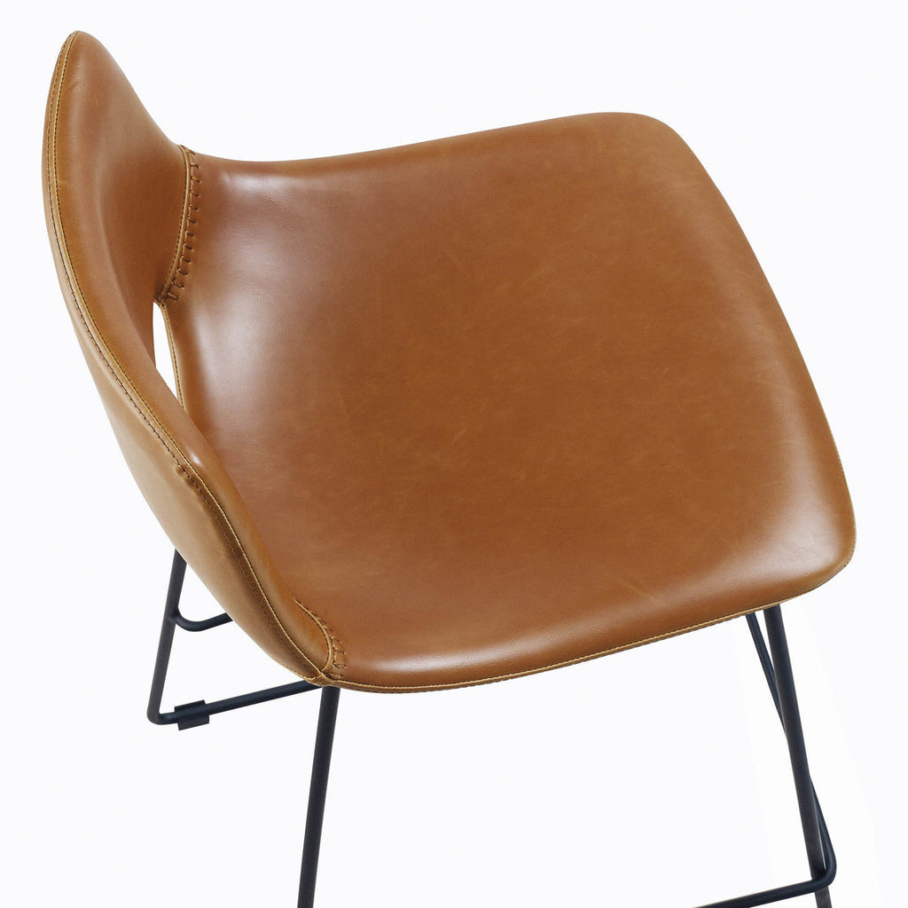 Tabouret de bar de cuisine en similicuir rouille