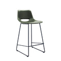 Tabouret de bar de cuisine en similicuir vert style Mid-Century