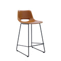 Tabouret de bar de cuisine en similicuir rouille