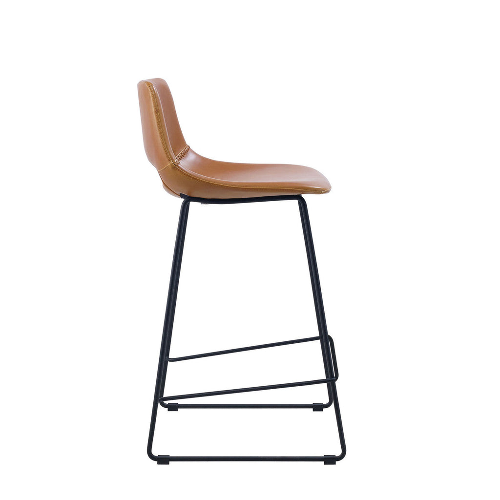Tabouret de bar de cuisine en similicuir rouille