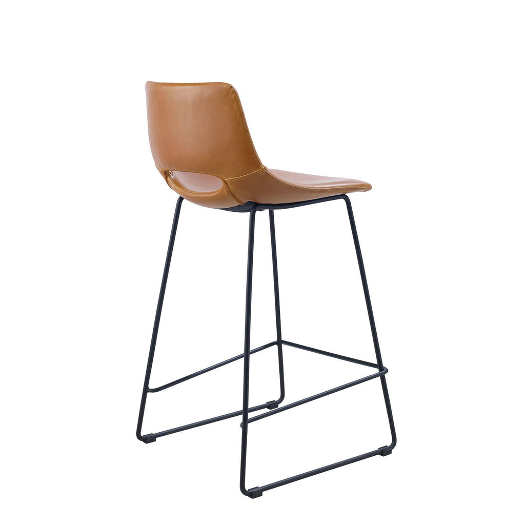 Tabouret de bar de cuisine en similicuir rouille