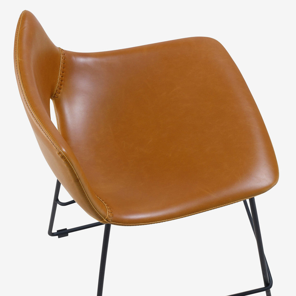 Tabouret de bar de cuisine en similicuir rouille