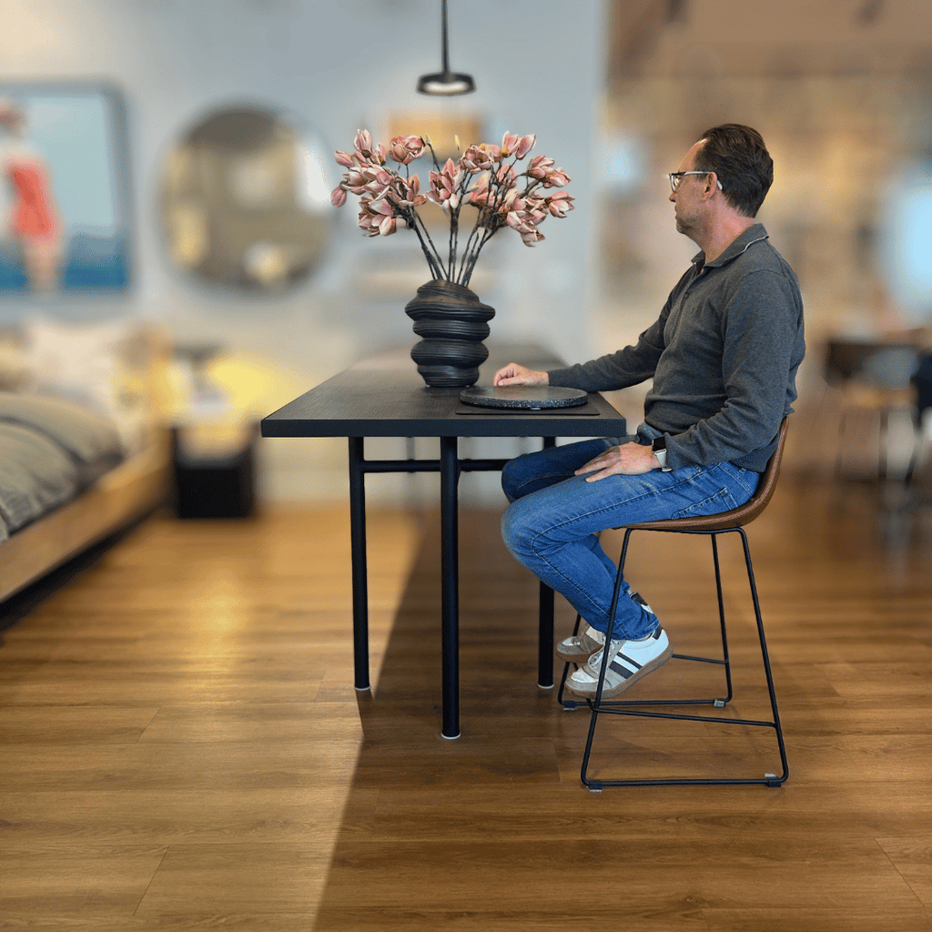Tabouret de bar de cuisine en similicuir rouille