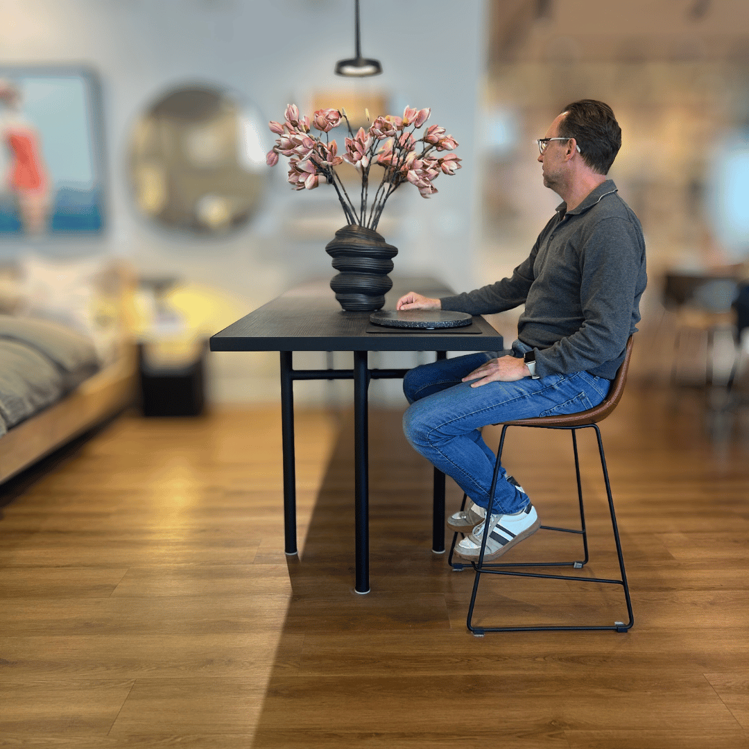 Tabouret de bar de cuisine en similicuir rouille
