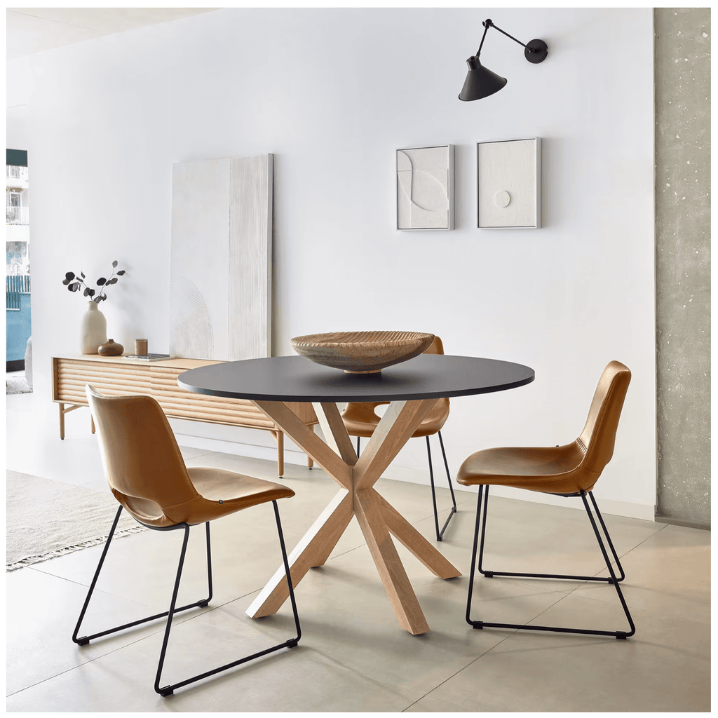 Chaise de salle à manger en similicuir rouille pour salle à manger
