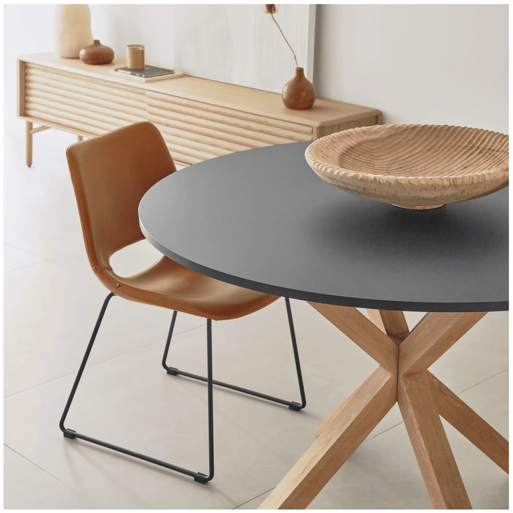 Chaise de salle à manger en similicuir rouille pour salle à manger