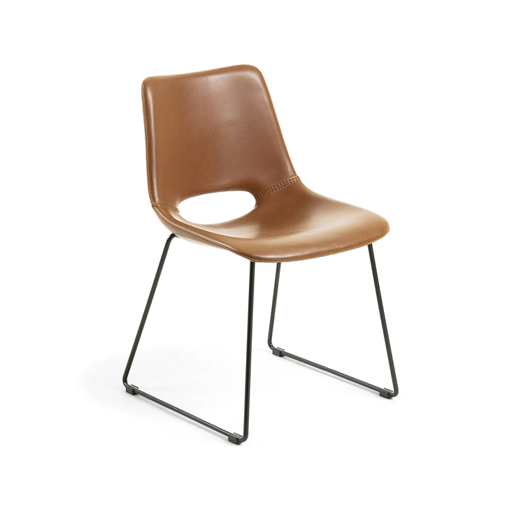 Chaise de salle à manger en similicuir rouille pour salle à manger