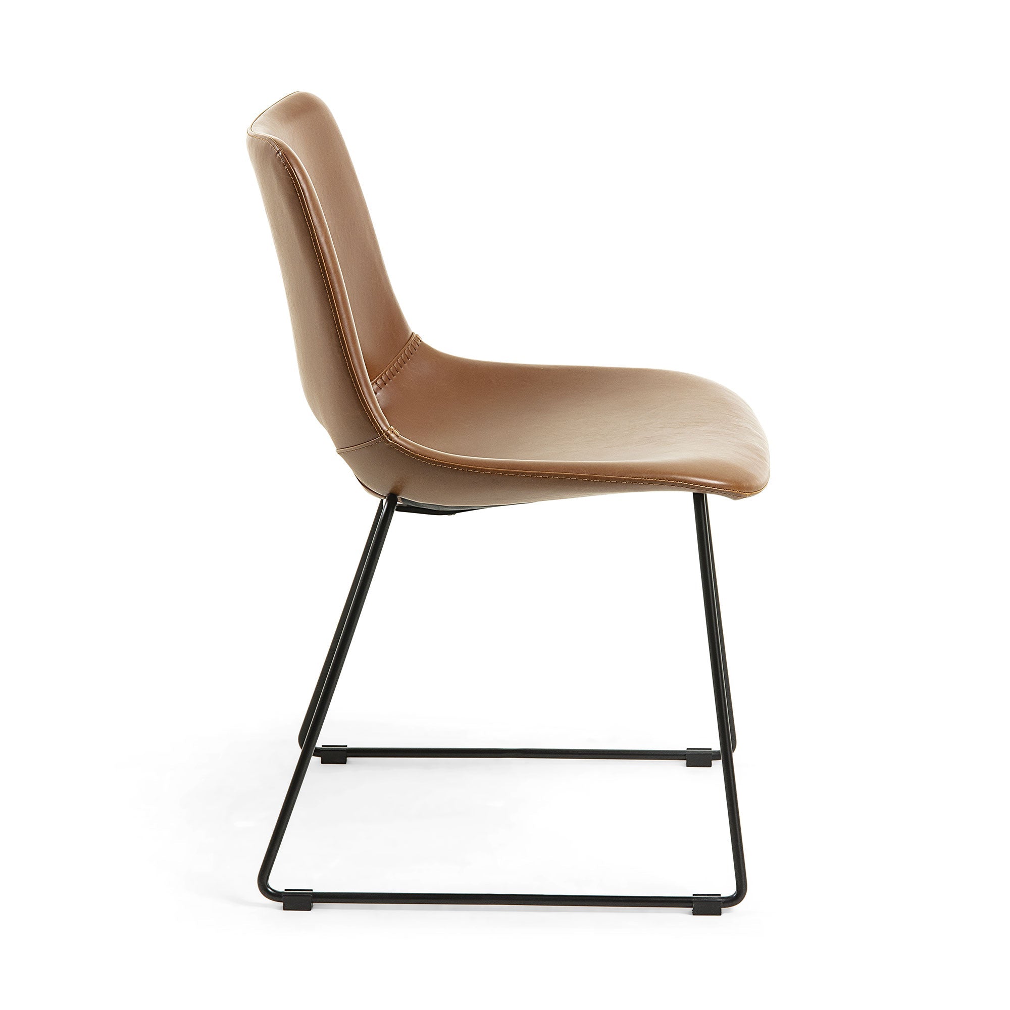 Chaise de salle à manger en similicuir rouille pour salle à manger