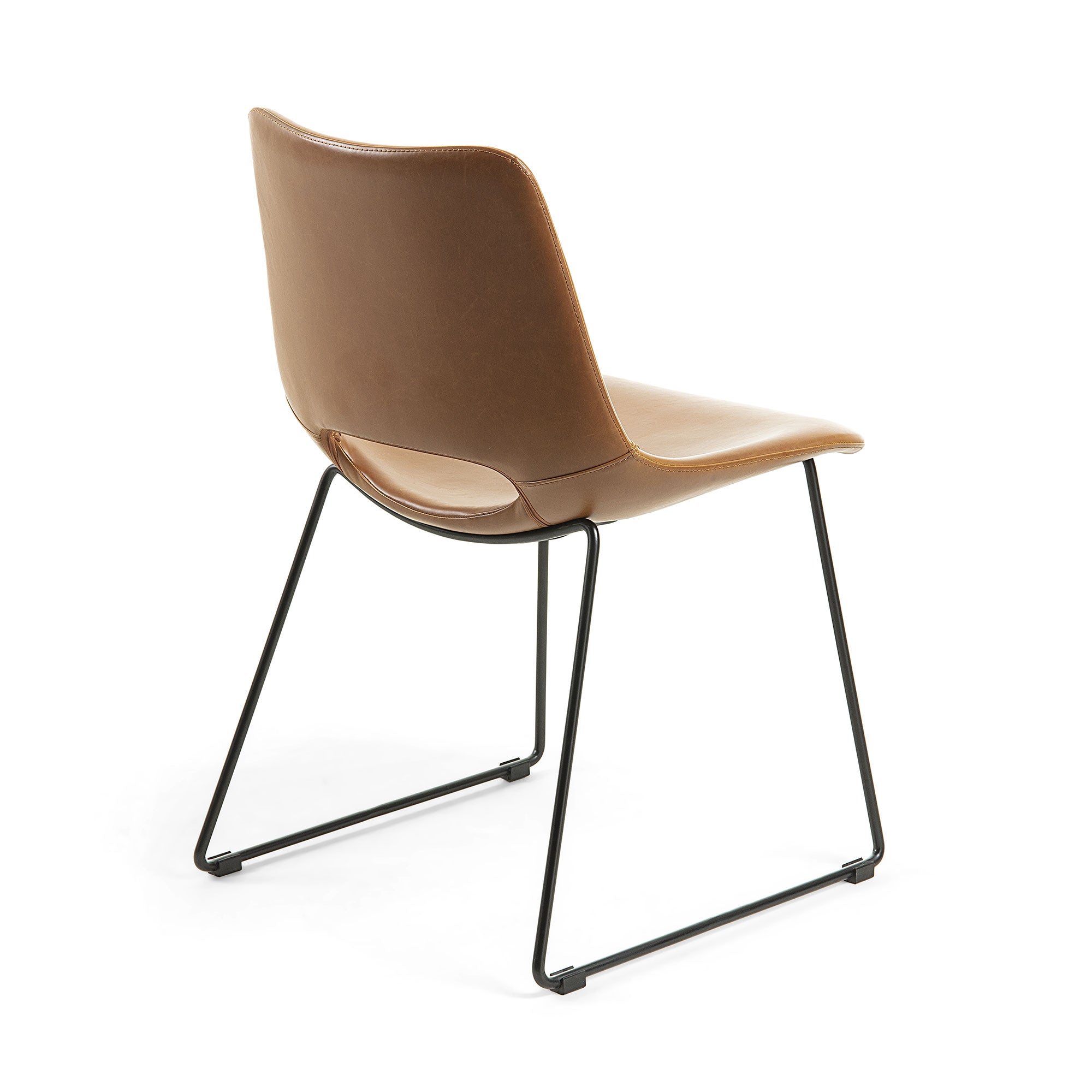 Chaise de salle à manger en similicuir rouille pour salle à manger