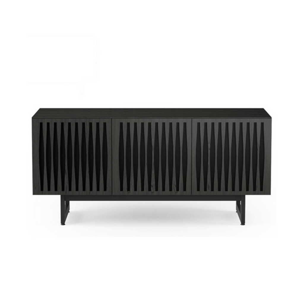 Meuble TV en métal anthracite de style Mid-Century pour salon