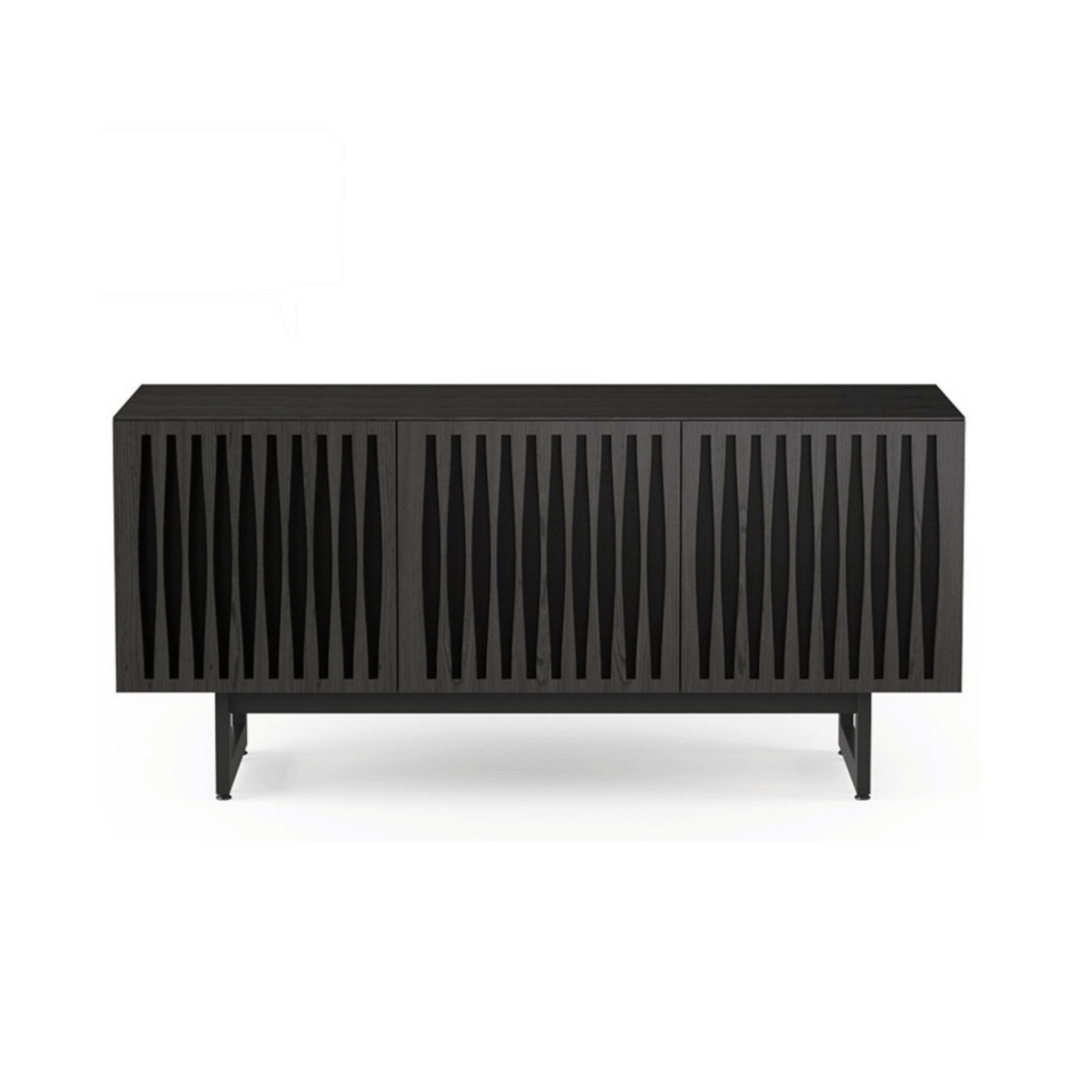 Meuble TV en métal anthracite de style Mid-Century pour salon