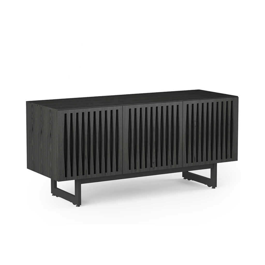 Meuble TV en métal anthracite de style Mid-Century pour salon