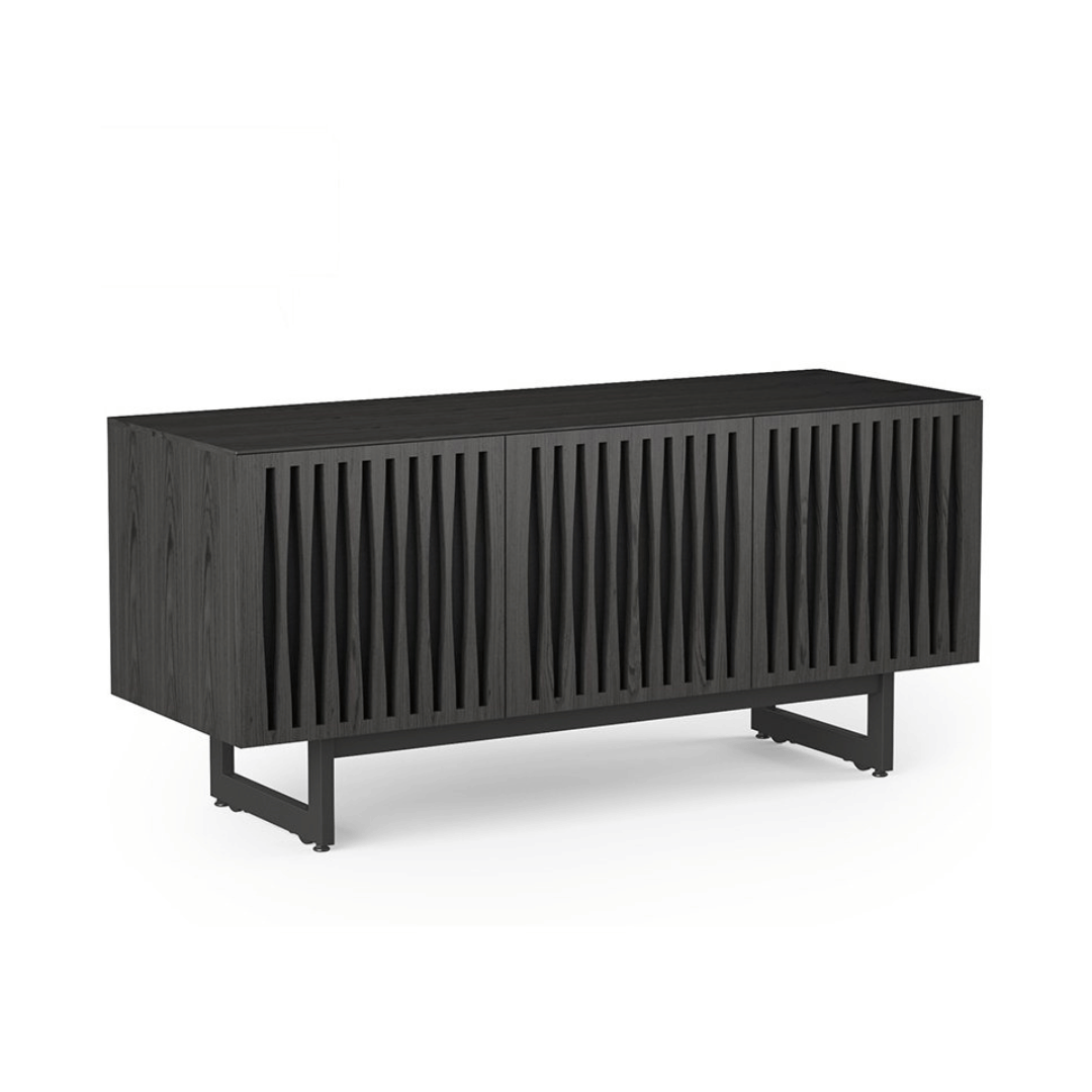 Meuble TV en métal anthracite de style Mid-Century pour salon