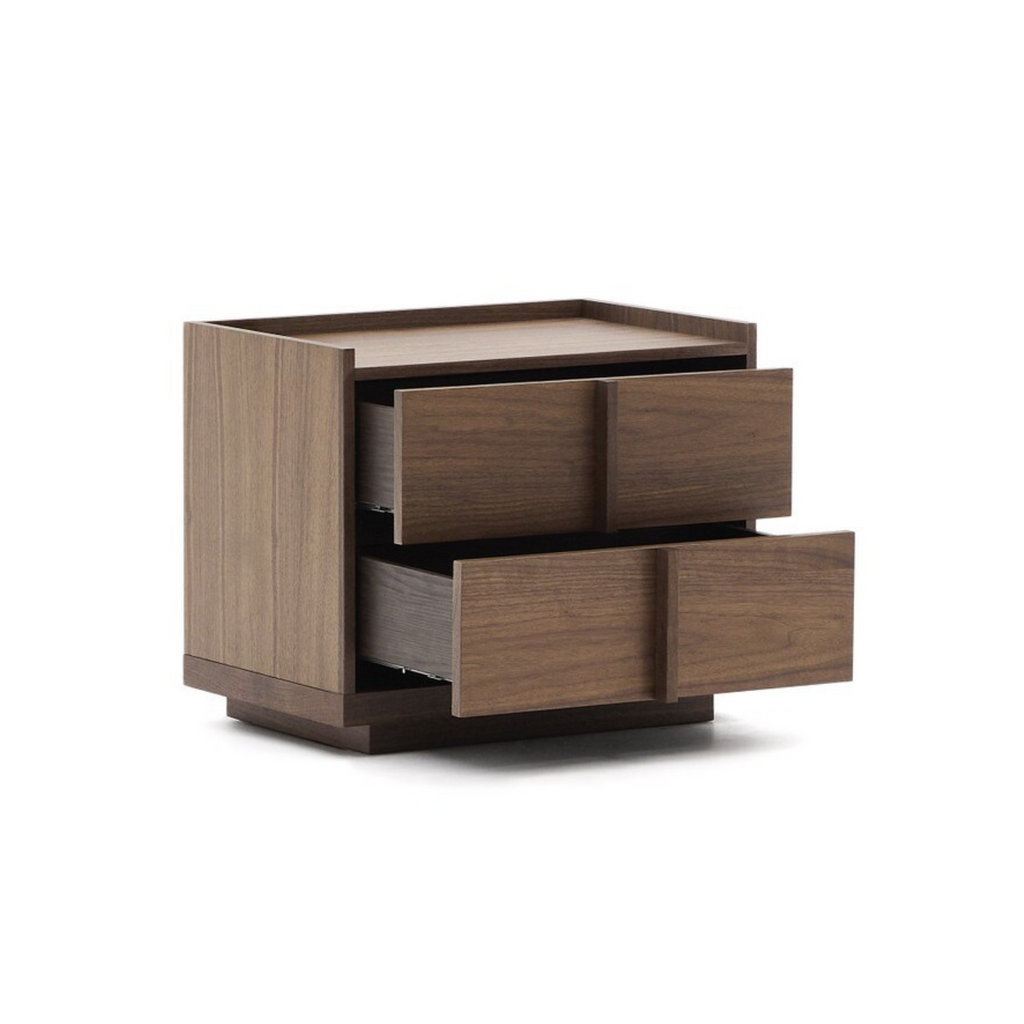 Table de chevet en noyer marron du milieu du siècle pour chambre à coucher