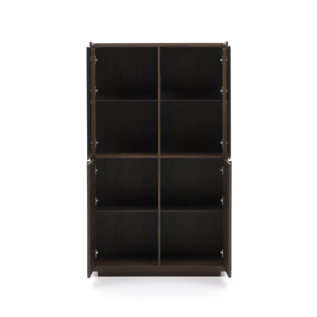 Meuble de rangement en noyer brun de style Mid-Century avec rangement pour le salon