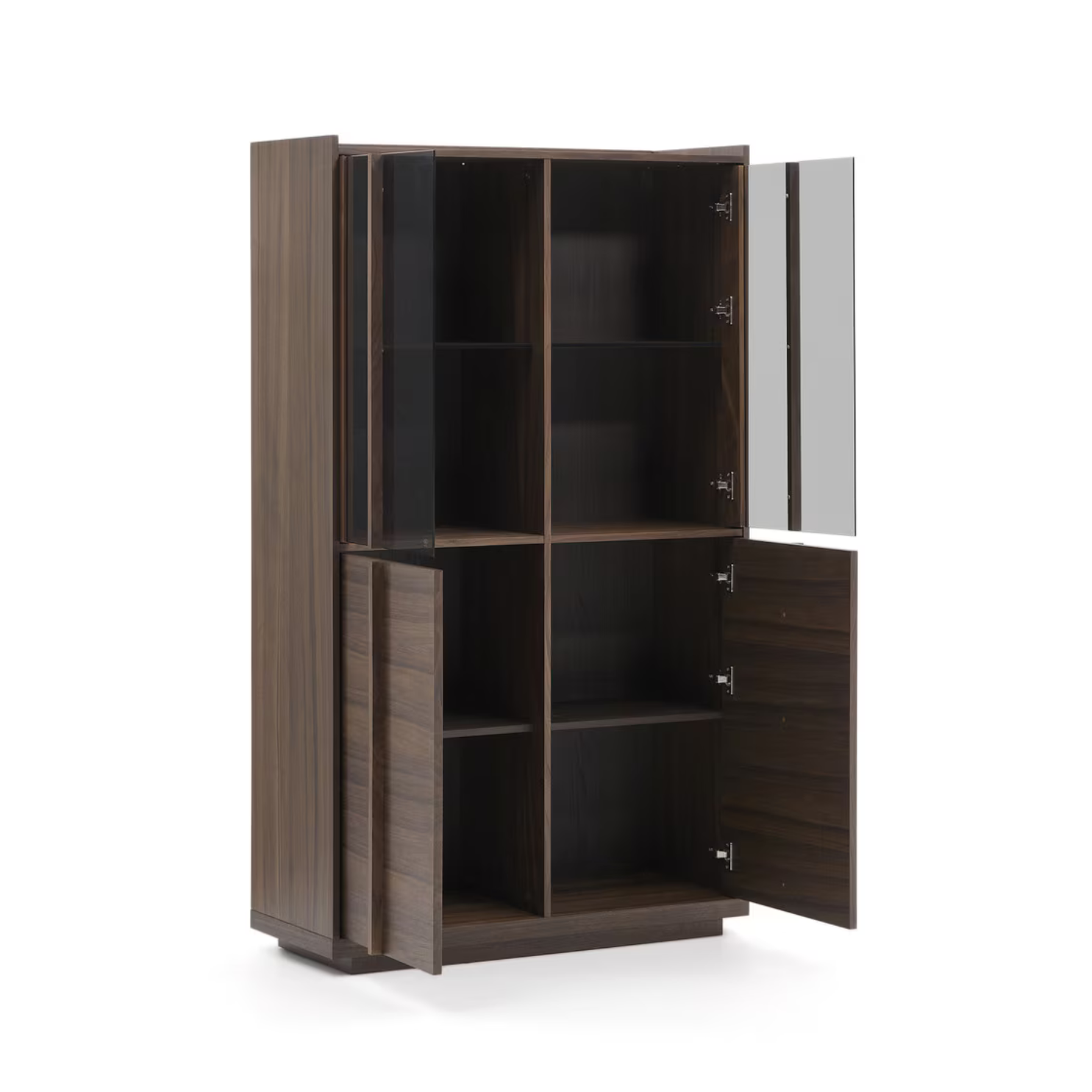 Meuble de rangement en noyer brun de style Mid-Century avec rangement pour le salon