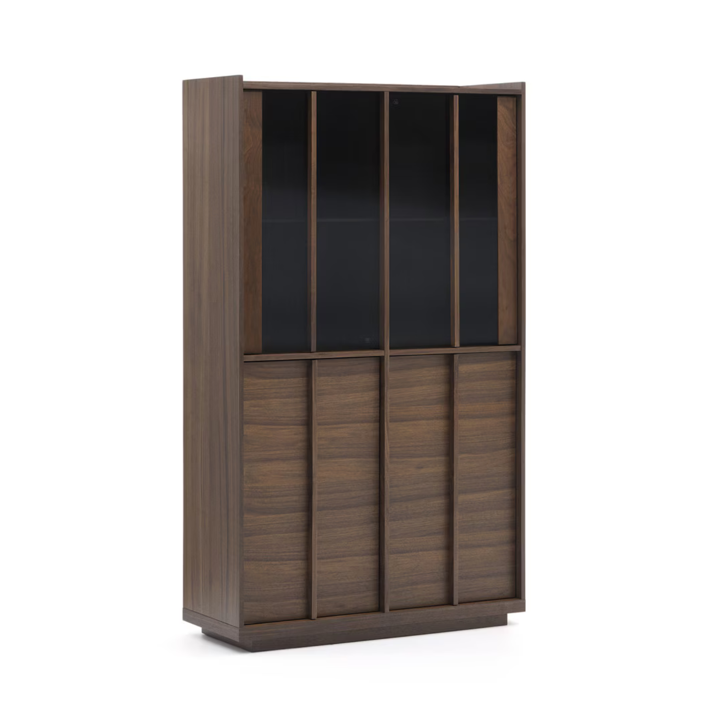 Meuble de rangement en noyer brun de style Mid-Century avec rangement pour le salon