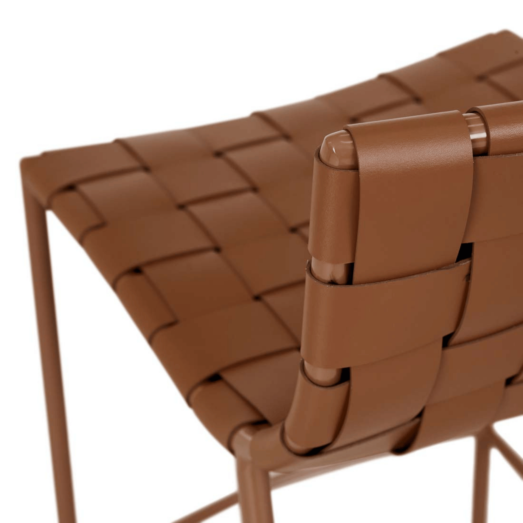 Tabouret de bar mi-siècle en cuir couleur sable avec pieds en métal laqué époxy pour cuisine