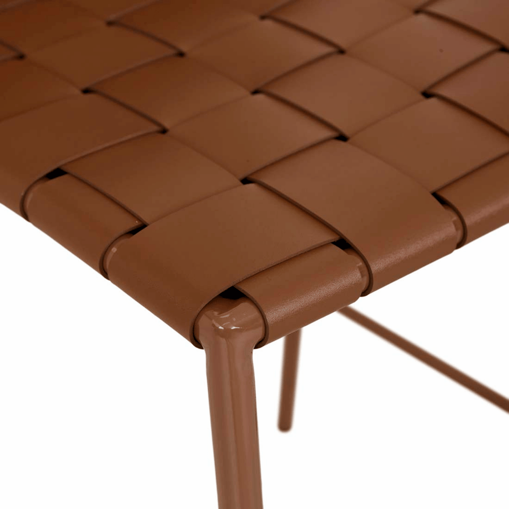 Tabouret de bar mi-siècle en cuir couleur sable avec pieds en métal laqué époxy pour cuisine