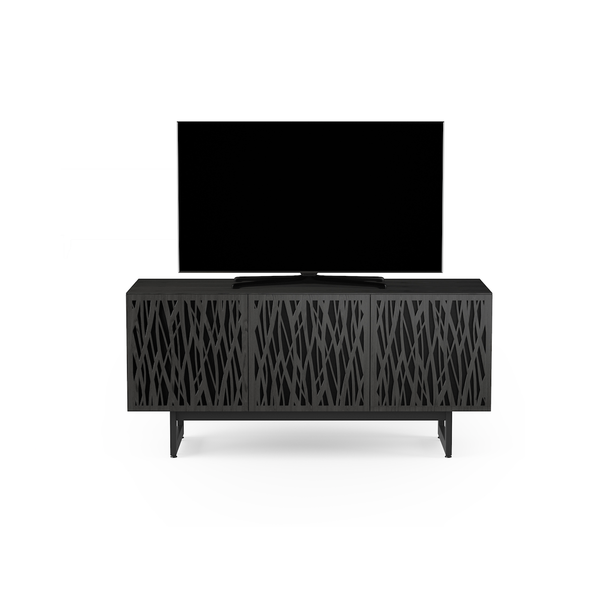 Meuble TV en frêne anthracite pour salon