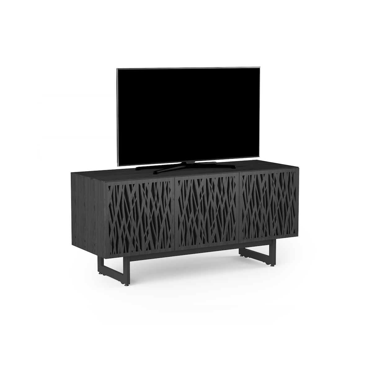Meuble TV en frêne anthracite pour salon