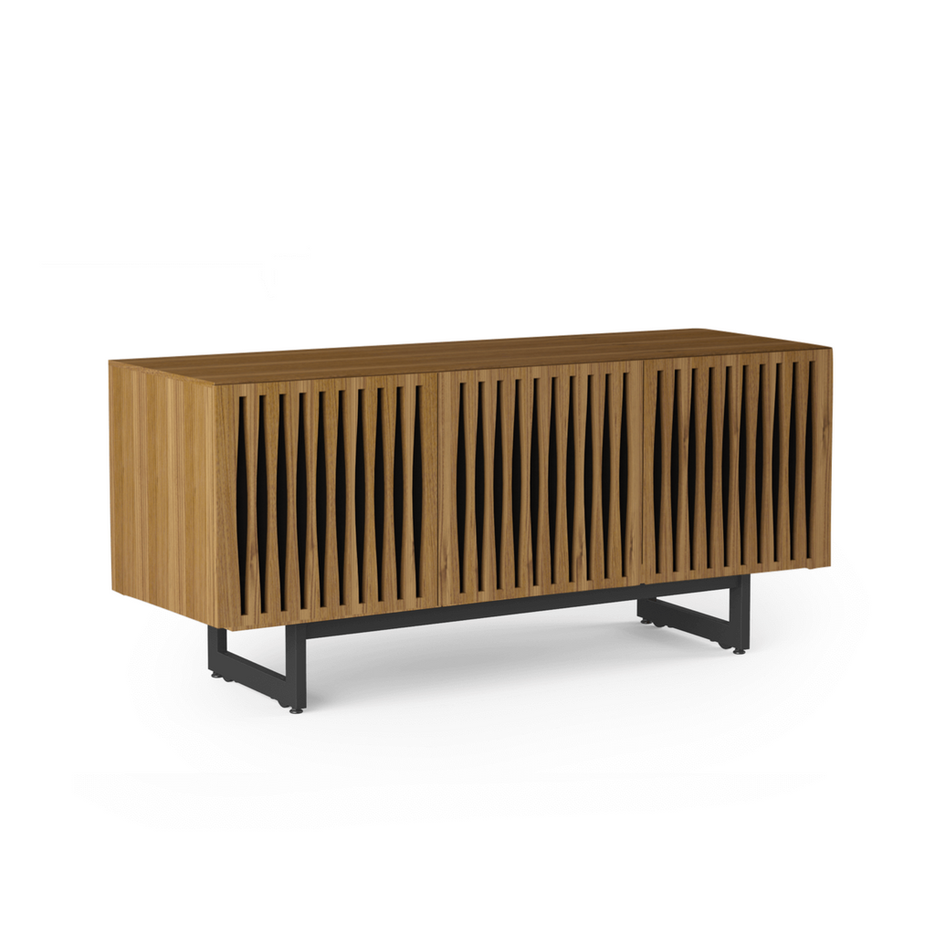 Meuble TV en noyer naturel de style Mid-Century pour salon