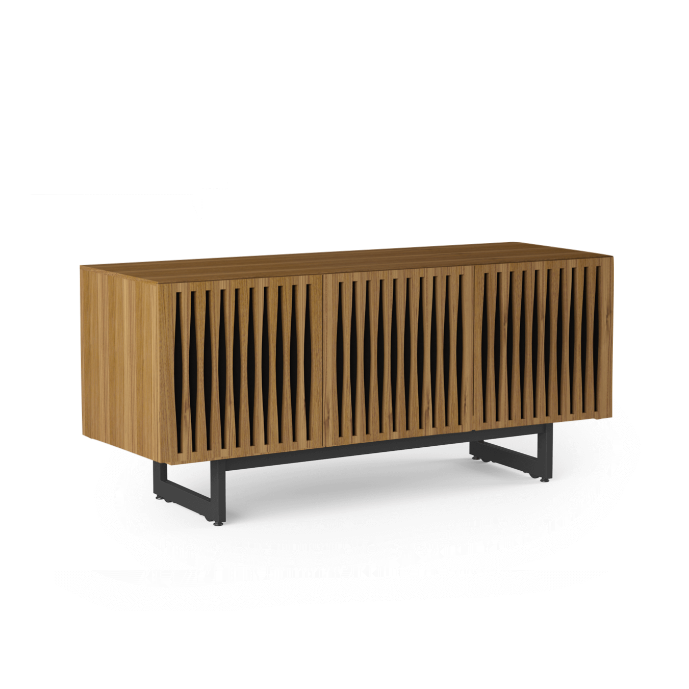 Meuble TV en noyer naturel de style Mid-Century pour salon