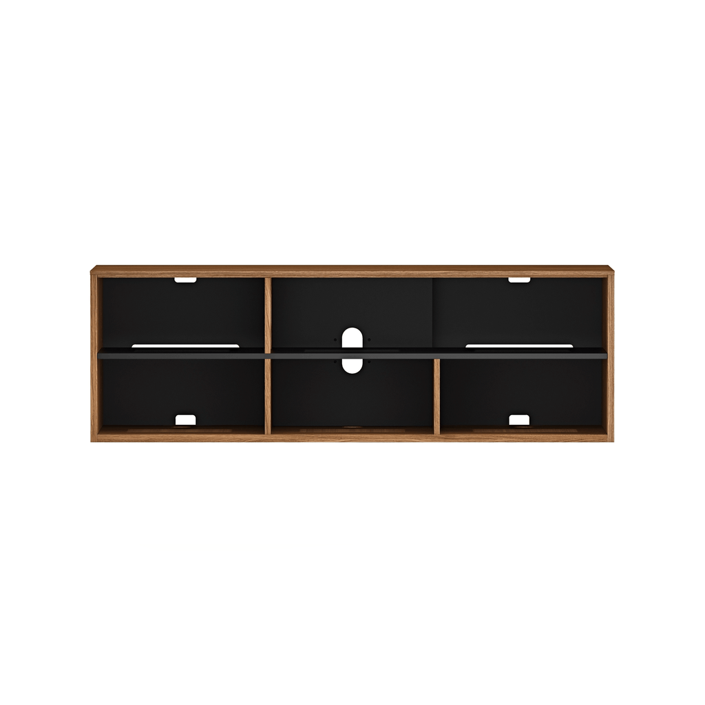 Meuble TV en noyer naturel de style Mid-Century pour salon