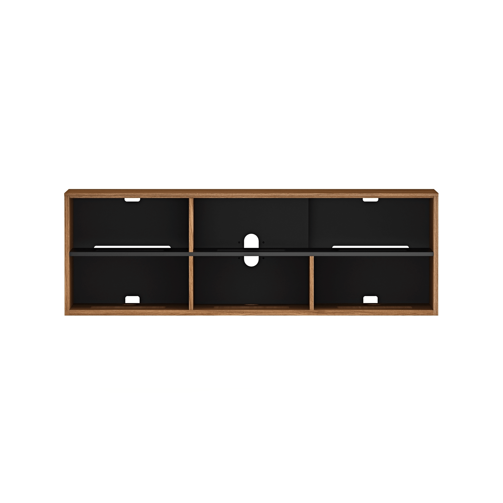 Meuble TV en noyer naturel de style Mid-Century pour salon